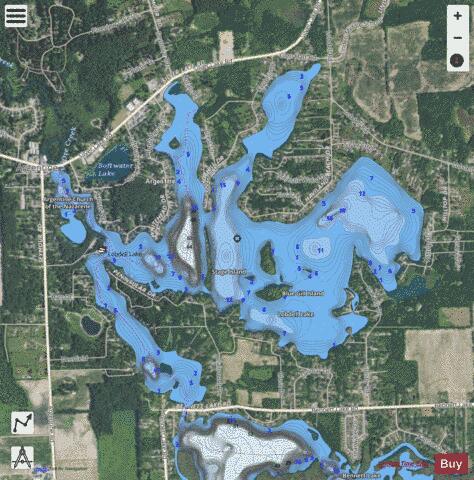 Lobdell Lake depth contour Map - i-Boating App - Satellite