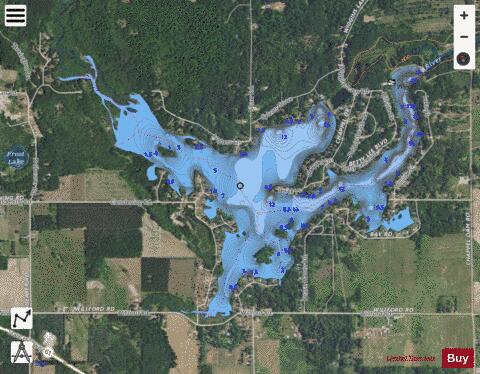 Wiggins Lake depth contour Map - i-Boating App - Satellite