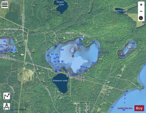 Birch Lake depth contour Map - i-Boating App - Satellite