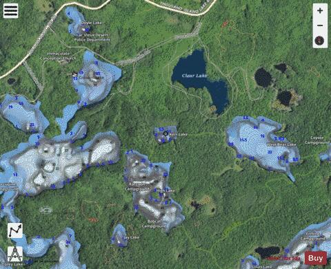 Kerr Lake depth contour Map - i-Boating App - Satellite