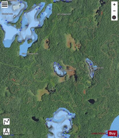 Germain Lake depth contour Map - i-Boating App - Satellite