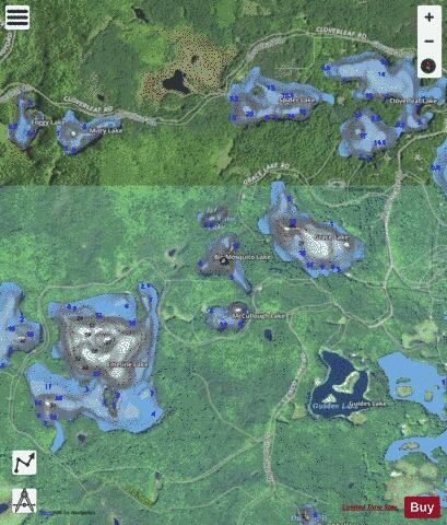 Big Mosquito Lake depth contour Map - i-Boating App - Satellite