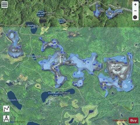 Bay Lake depth contour Map - i-Boating App - Satellite