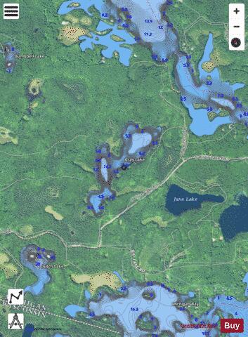 Gray Lake depth contour Map - i-Boating App - Satellite