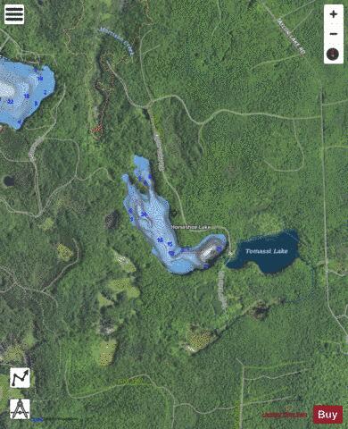 Horseshoe Lake depth contour Map - i-Boating App - Satellite