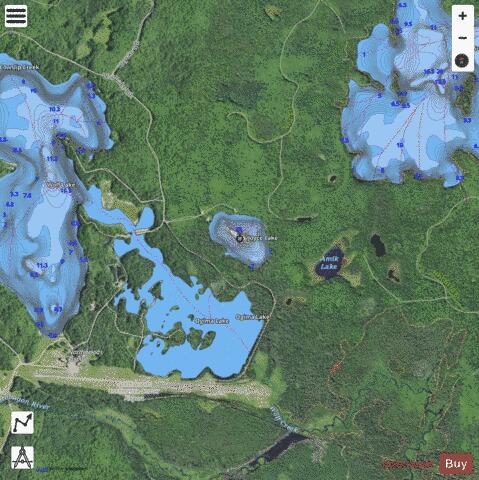Joyce Lake depth contour Map - i-Boating App - Satellite