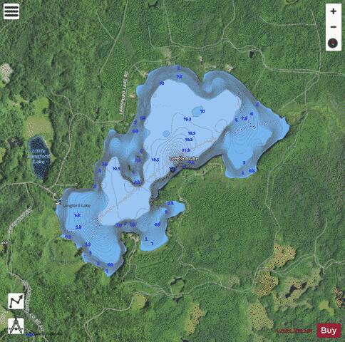 Langford Lake depth contour Map - i-Boating App - Satellite