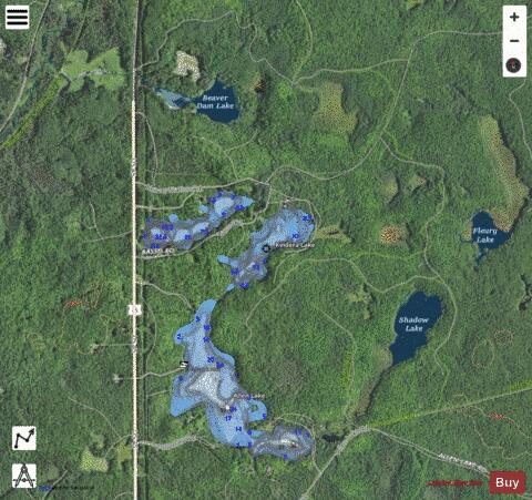 Kvidera Lake depth contour Map - i-Boating App - Satellite