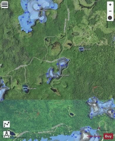 Hattie Lake depth contour Map - i-Boating App - Satellite
