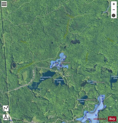 Bluebell Lake depth contour Map - i-Boating App - Satellite
