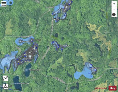 Mastodon Lake depth contour Map - i-Boating App - Satellite