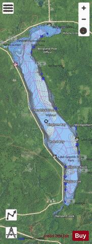 Lake Gogebic depth contour Map - i-Boating App - Satellite
