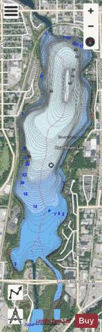 Boardman Lake depth contour Map - i-Boating App - Satellite