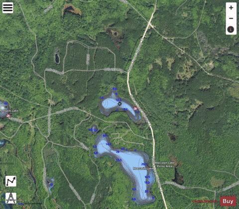 Thornton Lake depth contour Map - i-Boating App - Satellite
