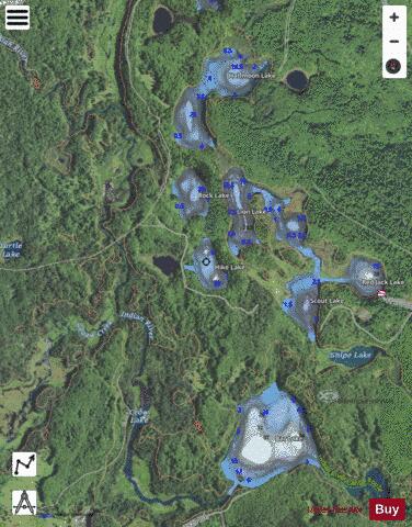 Hike Lake depth contour Map - i-Boating App - Satellite