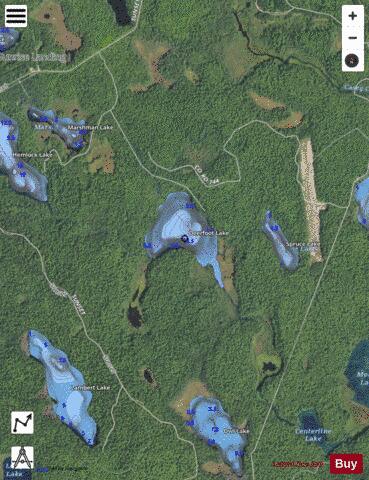 Deerfoot Lake depth contour Map - i-Boating App - Satellite