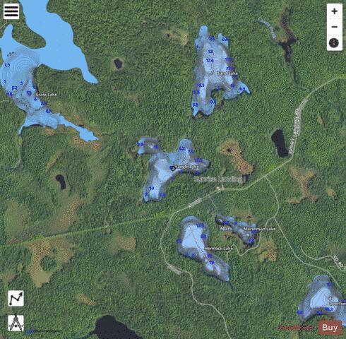 Triangle Lake depth contour Map - i-Boating App - Satellite