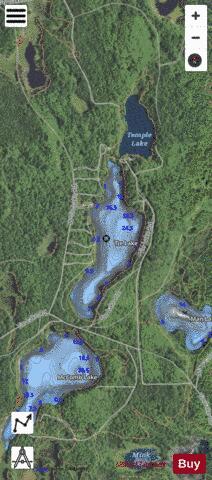 Tie Lake depth contour Map - i-Boating App - Satellite