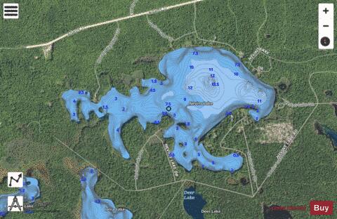 Nevins Lake depth contour Map - i-Boating App - Satellite
