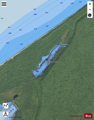 Trappers Lake depth contour Map - i-Boating App - Satellite