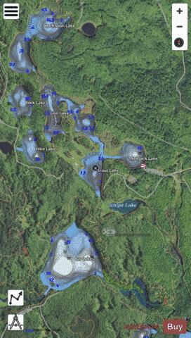 Council Lake depth contour Map - i-Boating App - Satellite