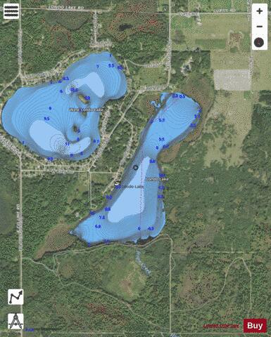 Londo Lake depth contour Map - i-Boating App - Satellite