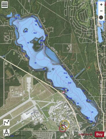Van Etten Lake depth contour Map - i-Boating App - Satellite