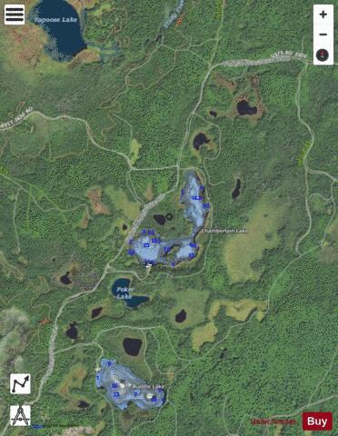 Chamberlain Lake depth contour Map - i-Boating App - Satellite