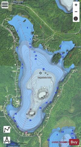 Hagerman Lake depth contour Map - i-Boating App - Satellite