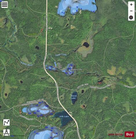 Rookery Lake depth contour Map - i-Boating App - Satellite