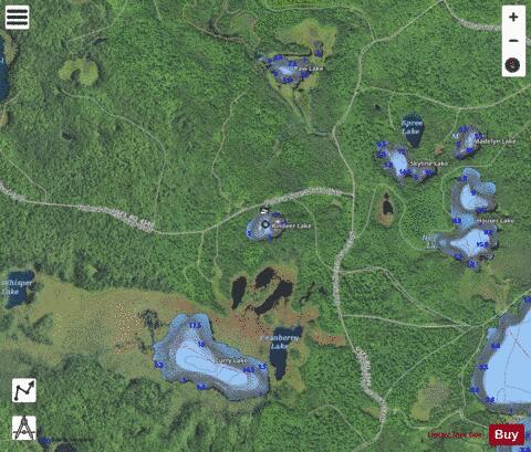 Killdeer Lake depth contour Map - i-Boating App - Satellite
