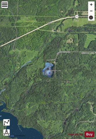 Dawson Lake depth contour Map - i-Boating App - Satellite