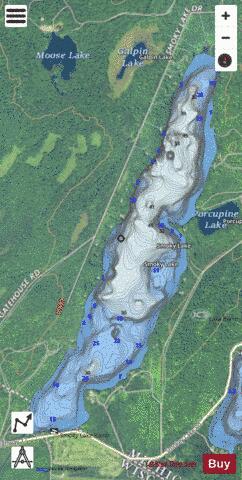 Smoky Lake depth contour Map - i-Boating App - Satellite
