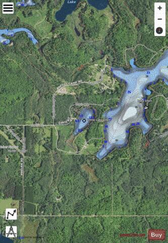 Little Lake Ellen depth contour Map - i-Boating App - Satellite
