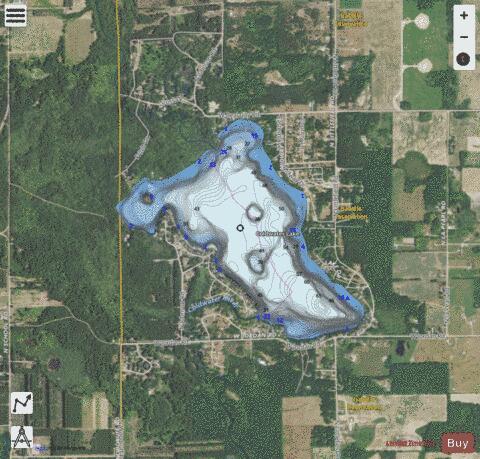 Coldwater Lake depth contour Map - i-Boating App - Satellite