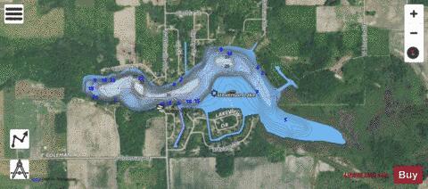 Stevenson Lake depth contour Map - i-Boating App - Satellite