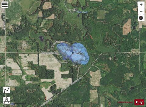 Halls Lake depth contour Map - i-Boating App - Satellite