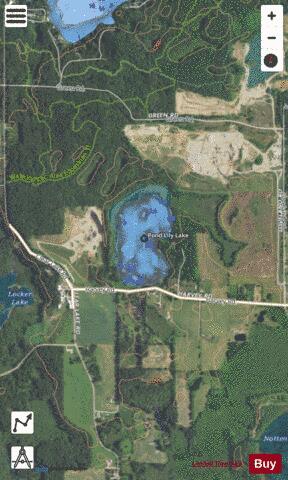 Pond Lily Lake depth contour Map - i-Boating App - Satellite