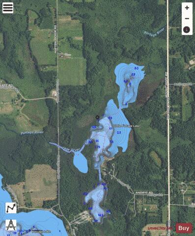 Little Portage Lake depth contour Map - i-Boating App - Satellite
