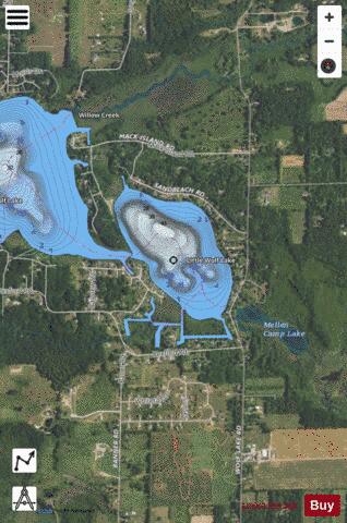 Little Wolf Lake depth contour Map - i-Boating App - Satellite
