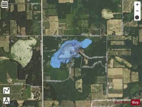 Crispell Lake depth contour Map - i-Boating App - Satellite