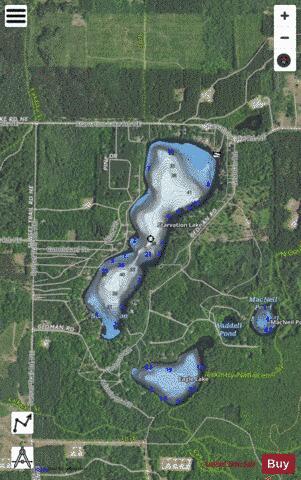 Starvation Lake depth contour Map - i-Boating App - Satellite