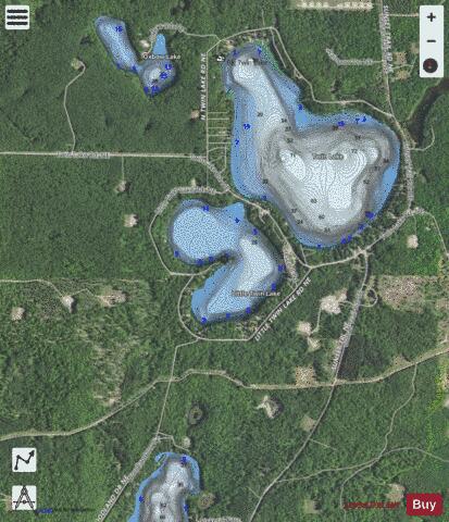 Little Twin Lake depth contour Map - i-Boating App - Satellite