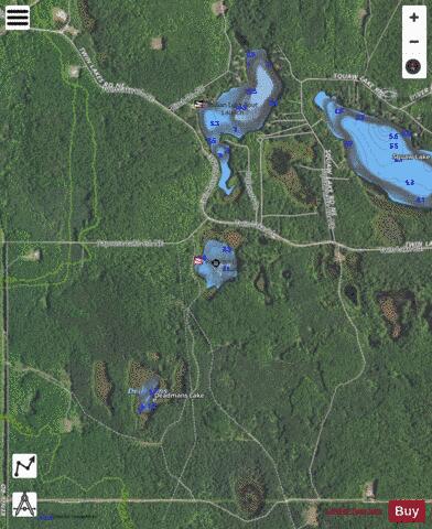 Papoose Lake depth contour Map - i-Boating App - Satellite