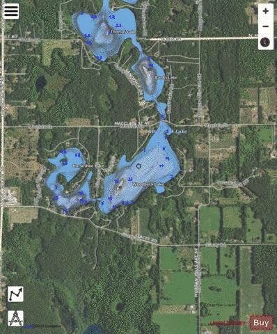 Woodbeck Lake depth contour Map - i-Boating App - Satellite