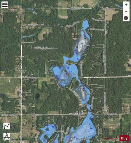 Thomas Lake depth contour Map - i-Boating App - Satellite