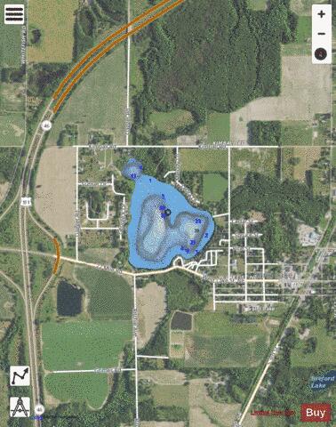 Sand Lake depth contour Map - i-Boating App - Satellite