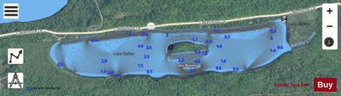 Bailey, Lake depth contour Map - i-Boating App - Satellite