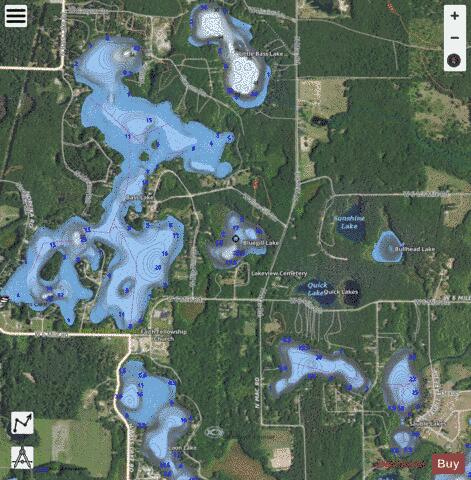 Bluegill Lake depth contour Map - i-Boating App - Satellite
