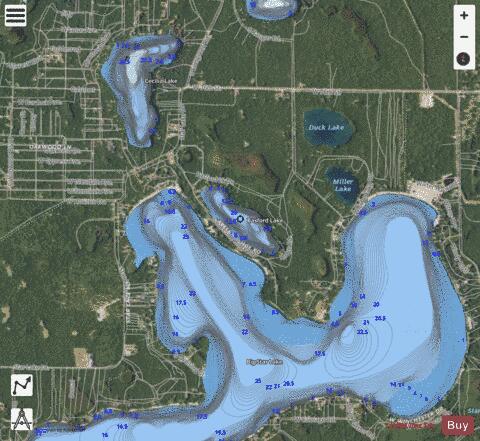 Basford Lake depth contour Map - i-Boating App - Satellite